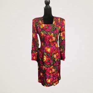 Vintage Liz Claiborne silk floral dress